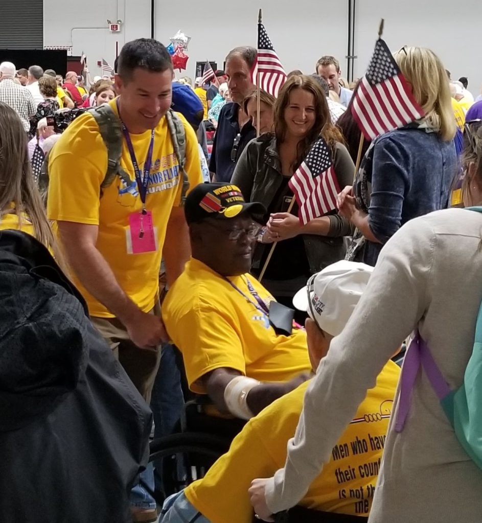 US Veterans welcomed home after a trip to Washington DC