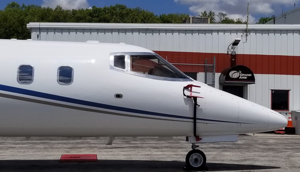 Private jet on ramp outside Grand Aire's FBO