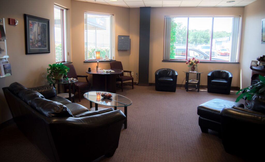 Lounge area inside Grand Aire's FBO