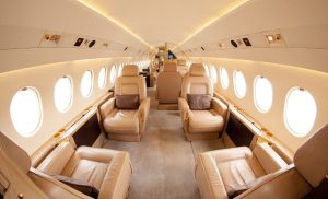 Interior of private jet