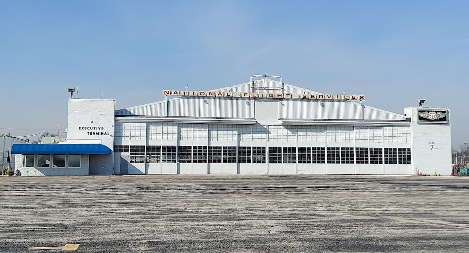 National Flight Services hangar and FBO building now operated by Grand Aire
