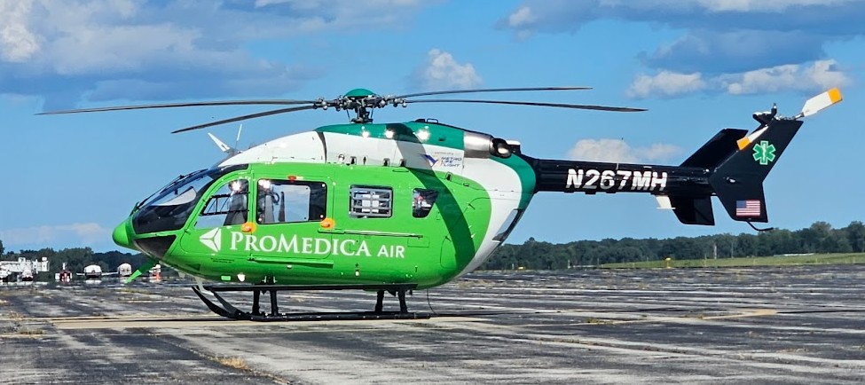 ProMedica helicopter on the ramp at KTOL.