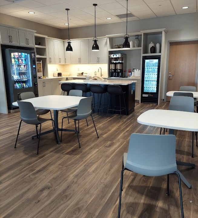 Guest snacking lounge inside Grand Aire's New FBO