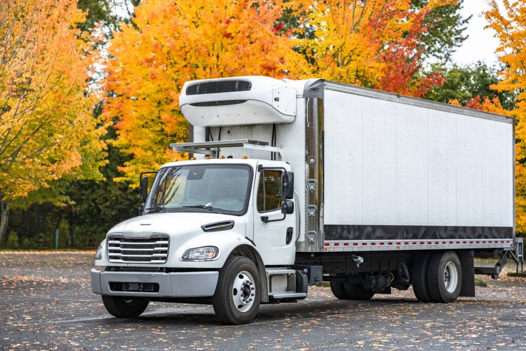Refrigerated truck ready to transport perishable goods.